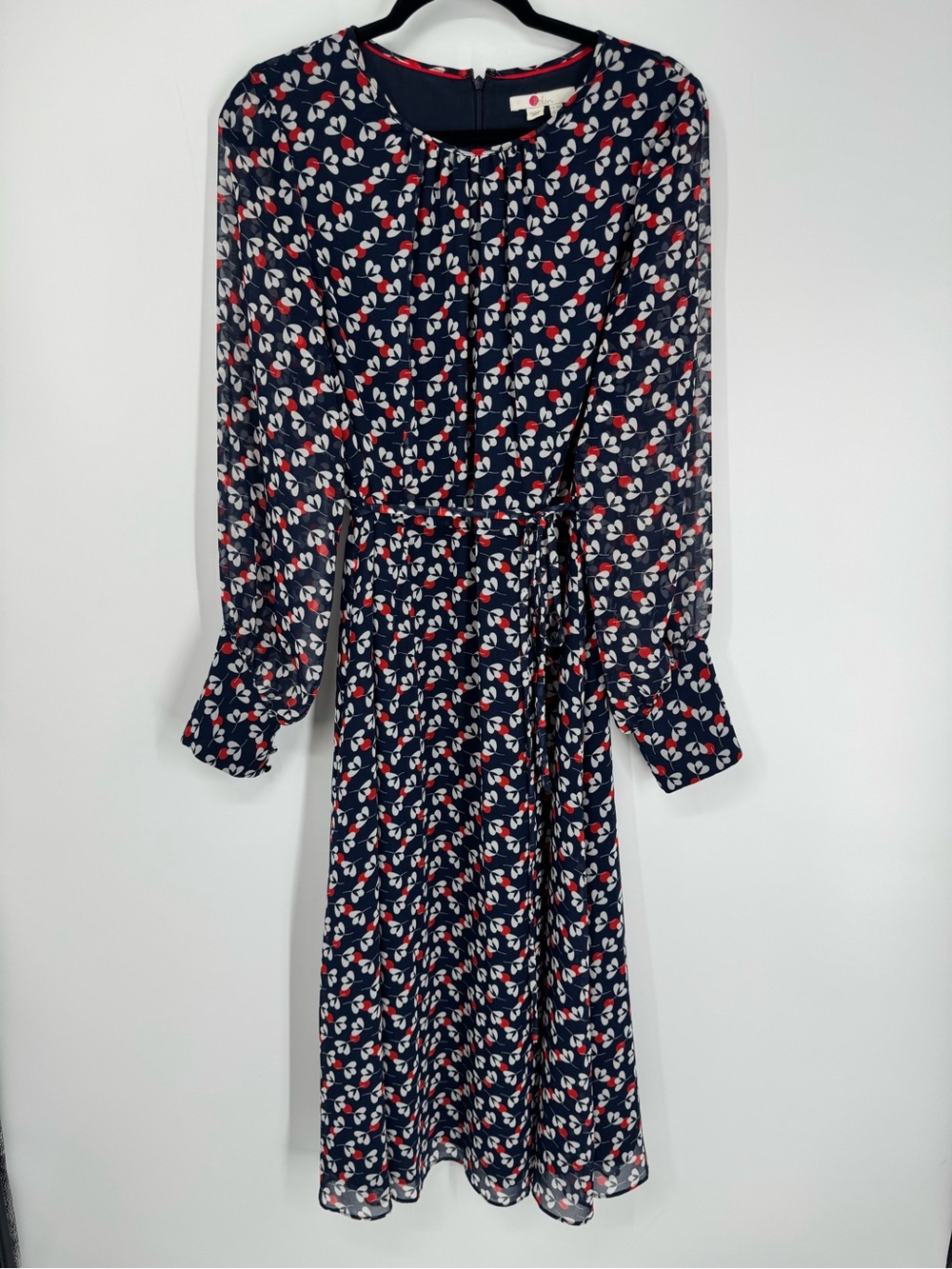 Boden Alba Midi Dress Floral Cotton Smocked A-Line Casual Size 10R - Picture 6 of 15